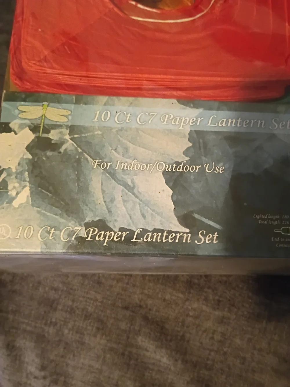C7 Paper Lantern Lights 10-Light Multicolor Indoor/Outdoor In Package
